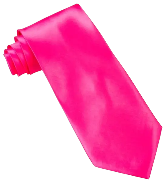 Fluorescerend Roze Satijnen Stropdas - 80s Avond Accessoire