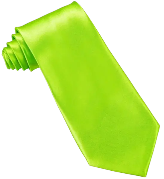 Fluorescerend groene satijnen stropdas - 80s Avondattributen