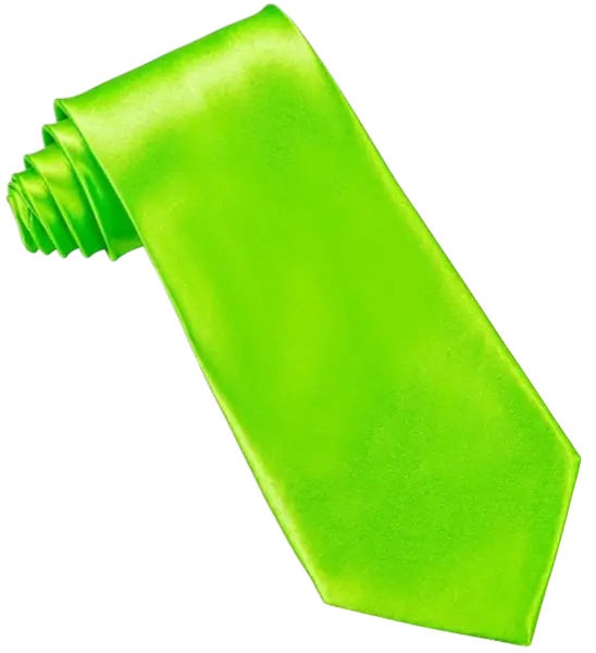 Fluorescerend groene satijnen stropdas - 80s Avondattributen