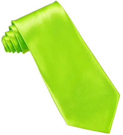 Fluorescerend groene satijnen stropdas - 80s Avondattributen