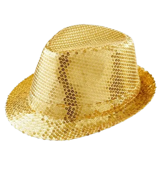 Chapeau Pailleté Doré - Disco Avondaccessoire