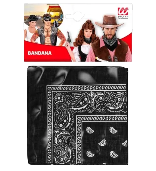 Zwarte Cowboy Bandana 55x55 cm - Western Sjaal