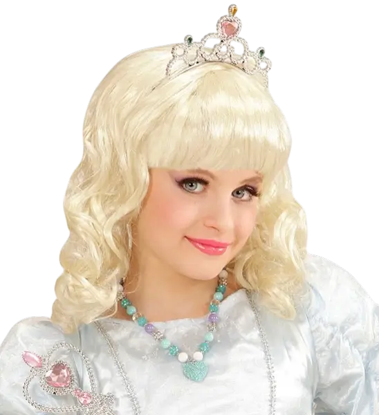 Gekleurde Parelketting met Blauw Strass Hart