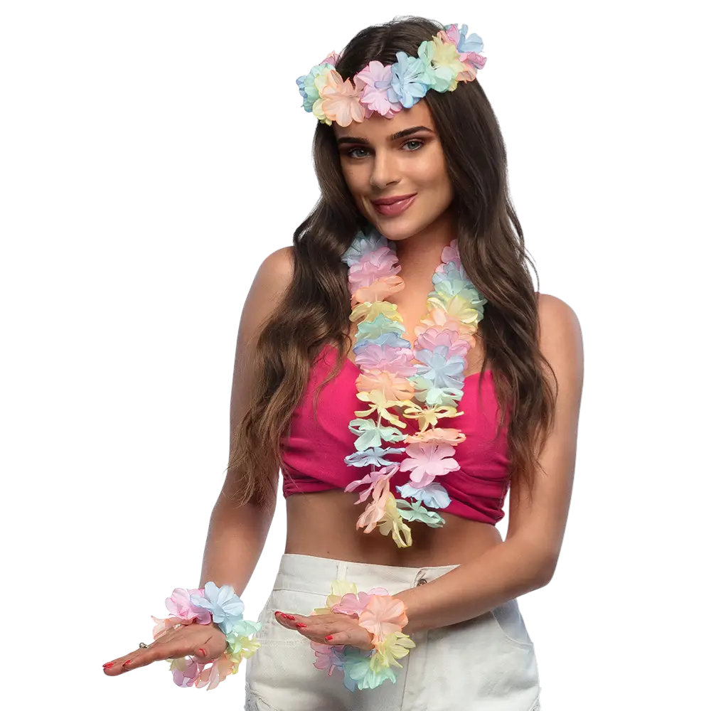 Hawaiian Pastel Kit - Accessoires voor Hawaiiaanse vermomming