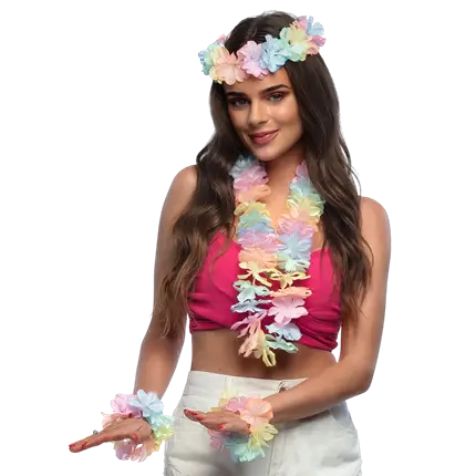 Hawaiian Pastel Kit - Accessoires voor Hawaiiaanse vermomming