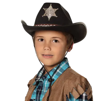 Sheriff zwarte cowboyhoed - Wilde Westen vermomming accessoire