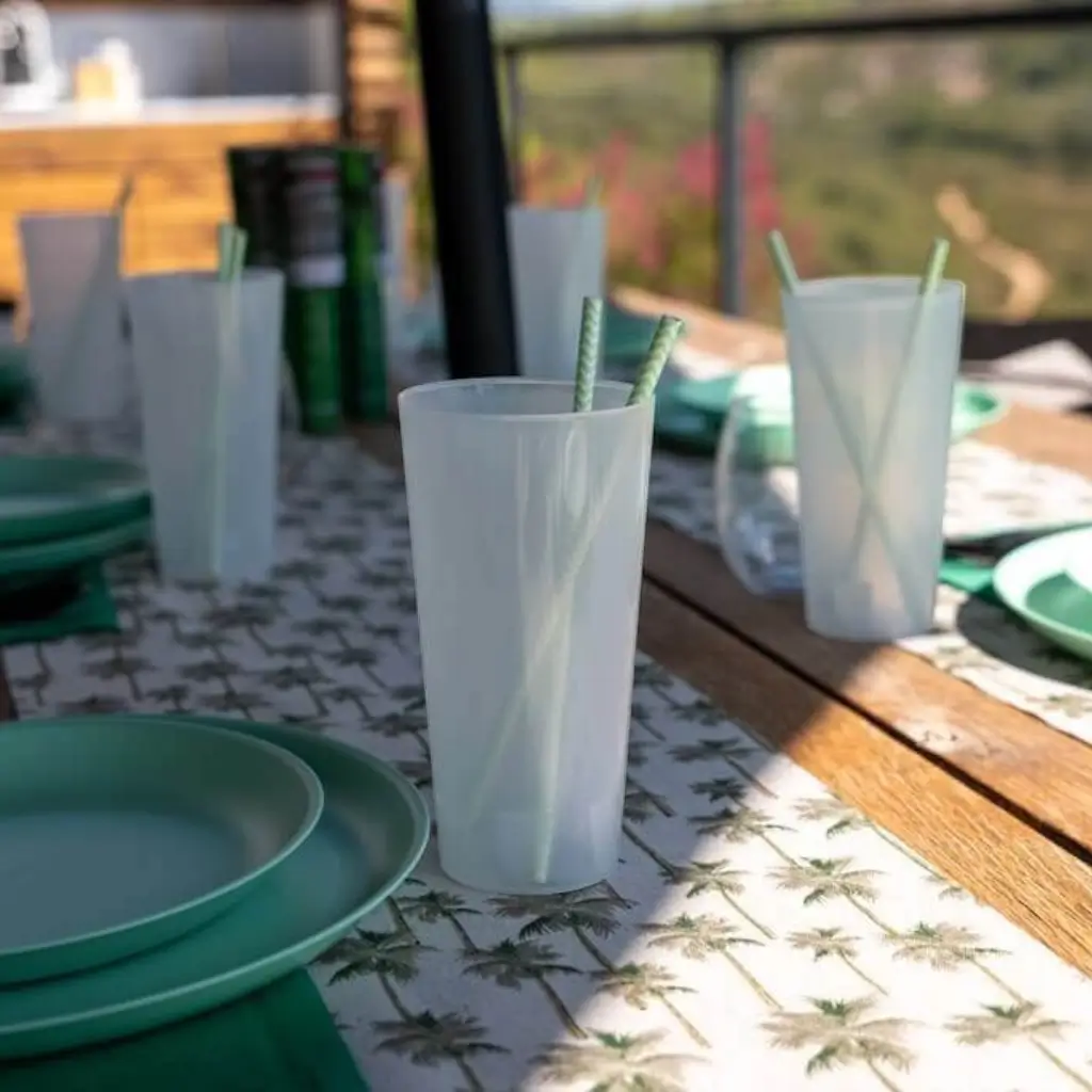 Pak van 100 Ecocup 25cl (33cl flush) Herbruikbaar - Half, Sap, Zacht type