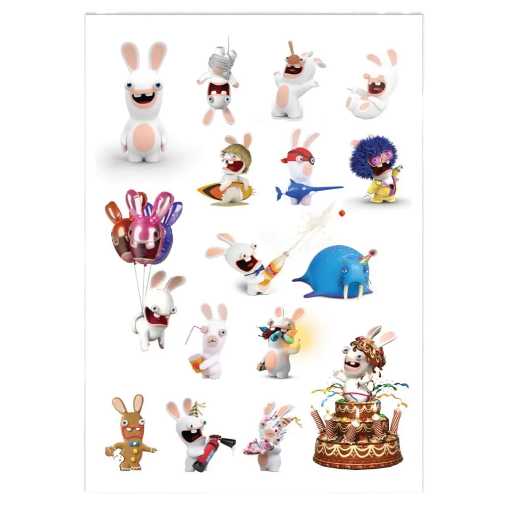 Rabbids™ Ephemeral Tattoos voor kinderen - Verjaardagsaccessoires