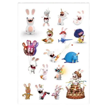 Rabbids™ Ephemeral Tattoos voor kinderen - Verjaardagsaccessoires