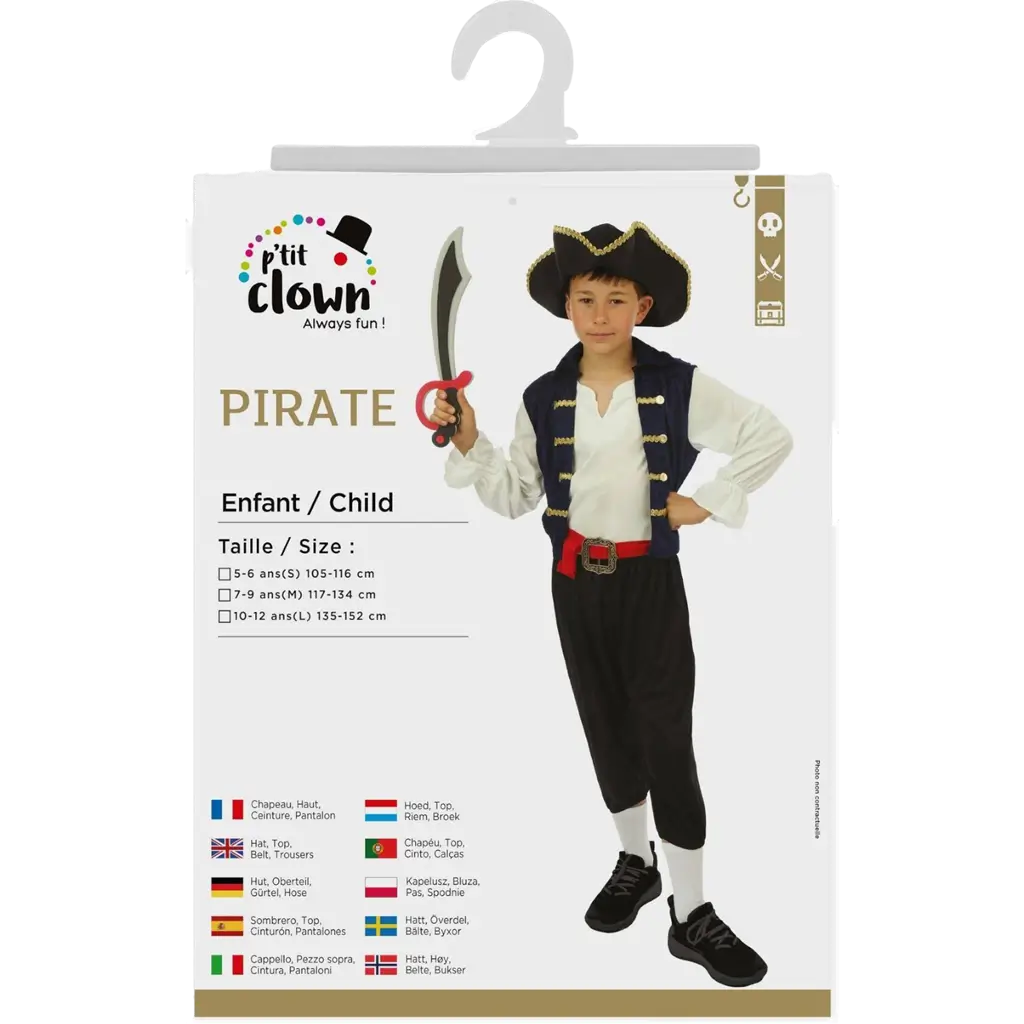 Piratenkostuum jongen 7-9 jaar - Piratenkostuum kind