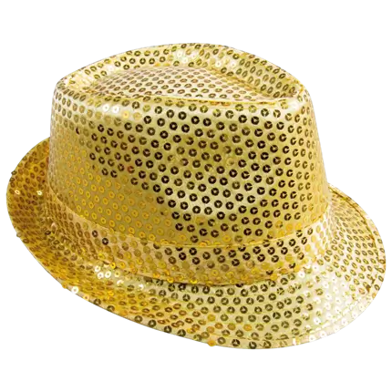 Borsalino hoed met gouden lovertjes voor volwassenen - Feestaccessoires