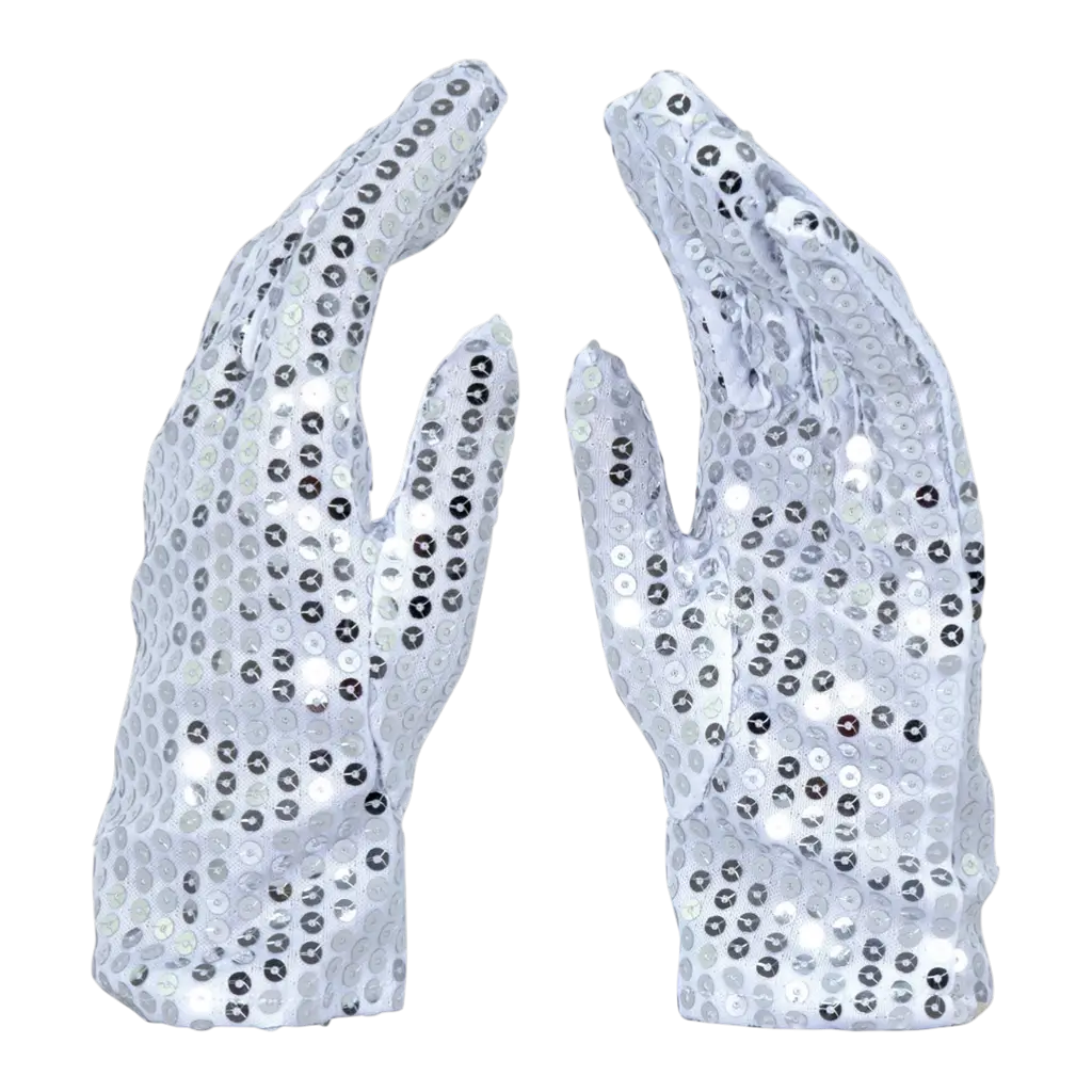 Volwassene zilver pailletten handschoenen - Disco Accessoires