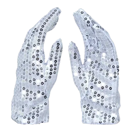 Volwassene zilver pailletten handschoenen - Disco Accessoires