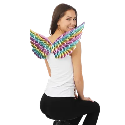 Veelkleurige engelenvleugels 62 cm - Engelen Vermomming Accessoires