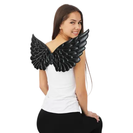 Zwarte Engelenvleugels 62 cm - Engel of Demon vermommingstoebehoren
