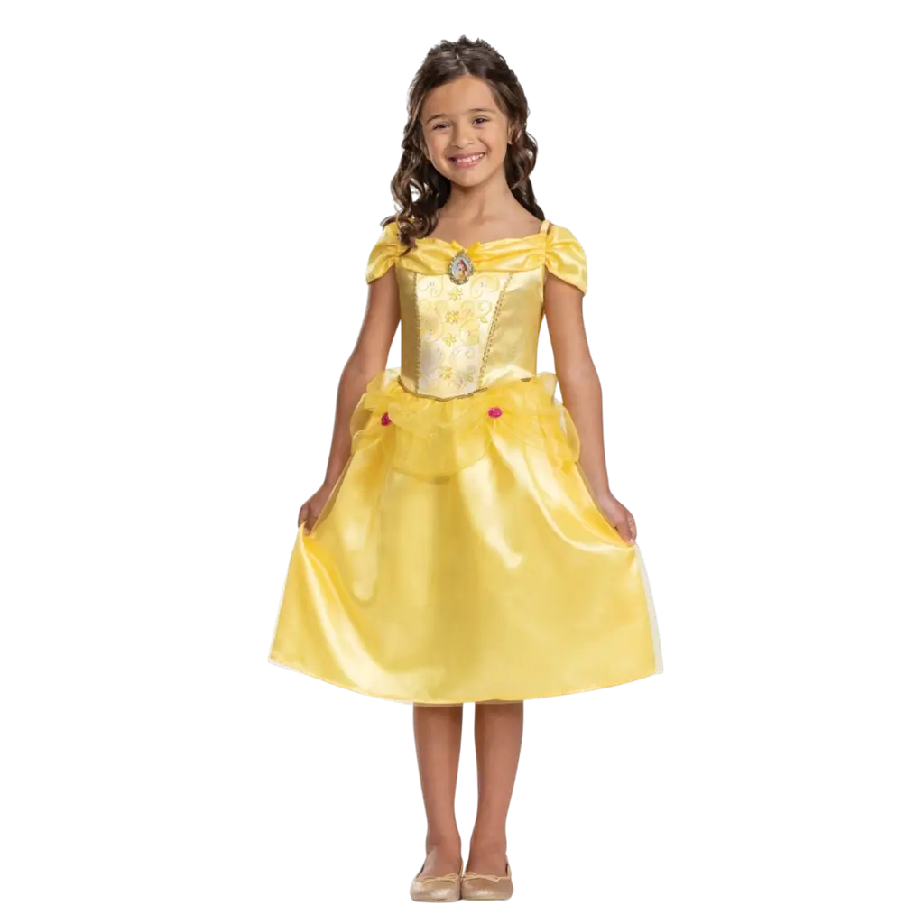 Belle Disney™ vermomming voor kinderen van 7-8 jaar - Beauty and the Beast prinsessenkostuum