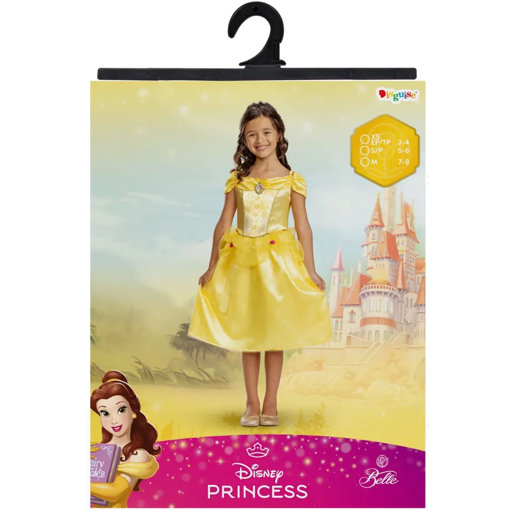 Belle Disney™ vermomming voor kinderen van 7-8 jaar - Beauty and the Beast prinsessenkostuum