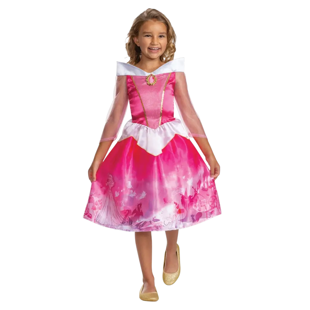 Aurora Disney™ Kinderkostuum 5-6 Jaar - Prinsessenkostuum
