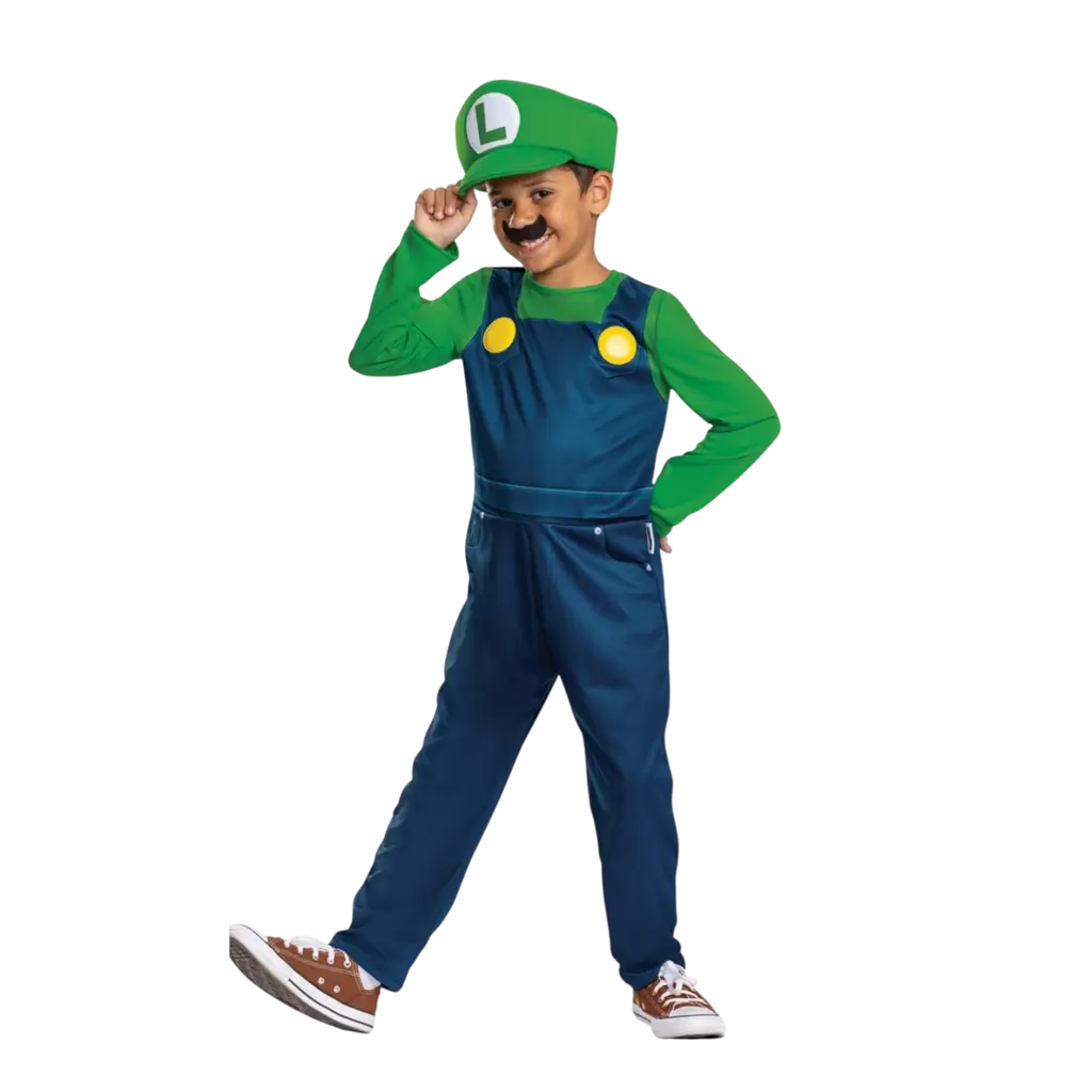 Luigi Super Mario™ Vermomming Kind 7-8 jaar