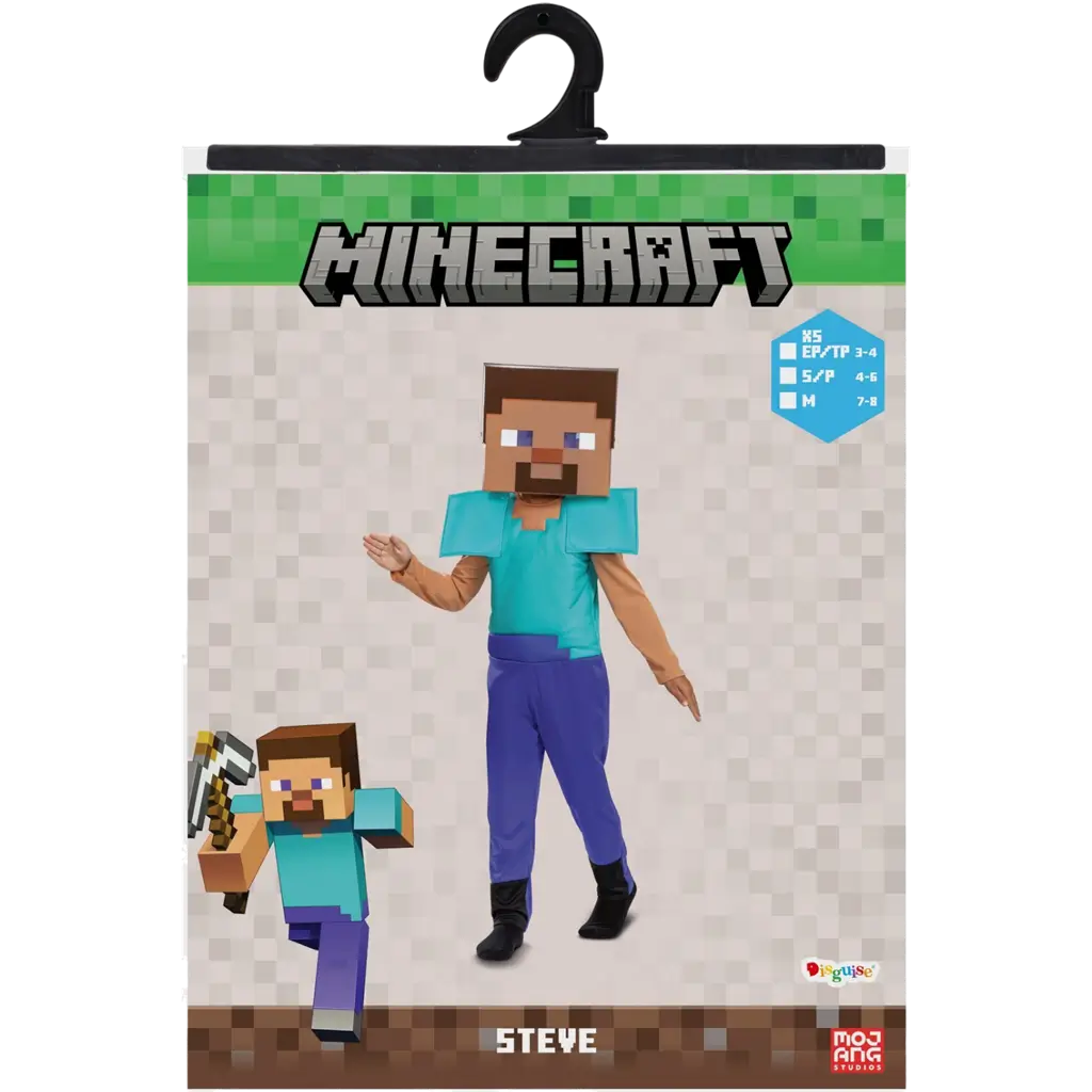 Steve Minecraft™ Vermomming Kind 7-8 Jaar