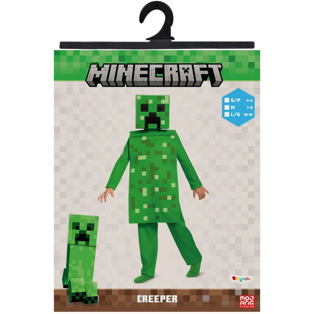 Creeper Minecraft™ verkleedkleding voor kinderen 7-8 jaar