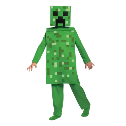 Creeper Minecraft™ verkleedkleding voor kinderen 7-8 jaar