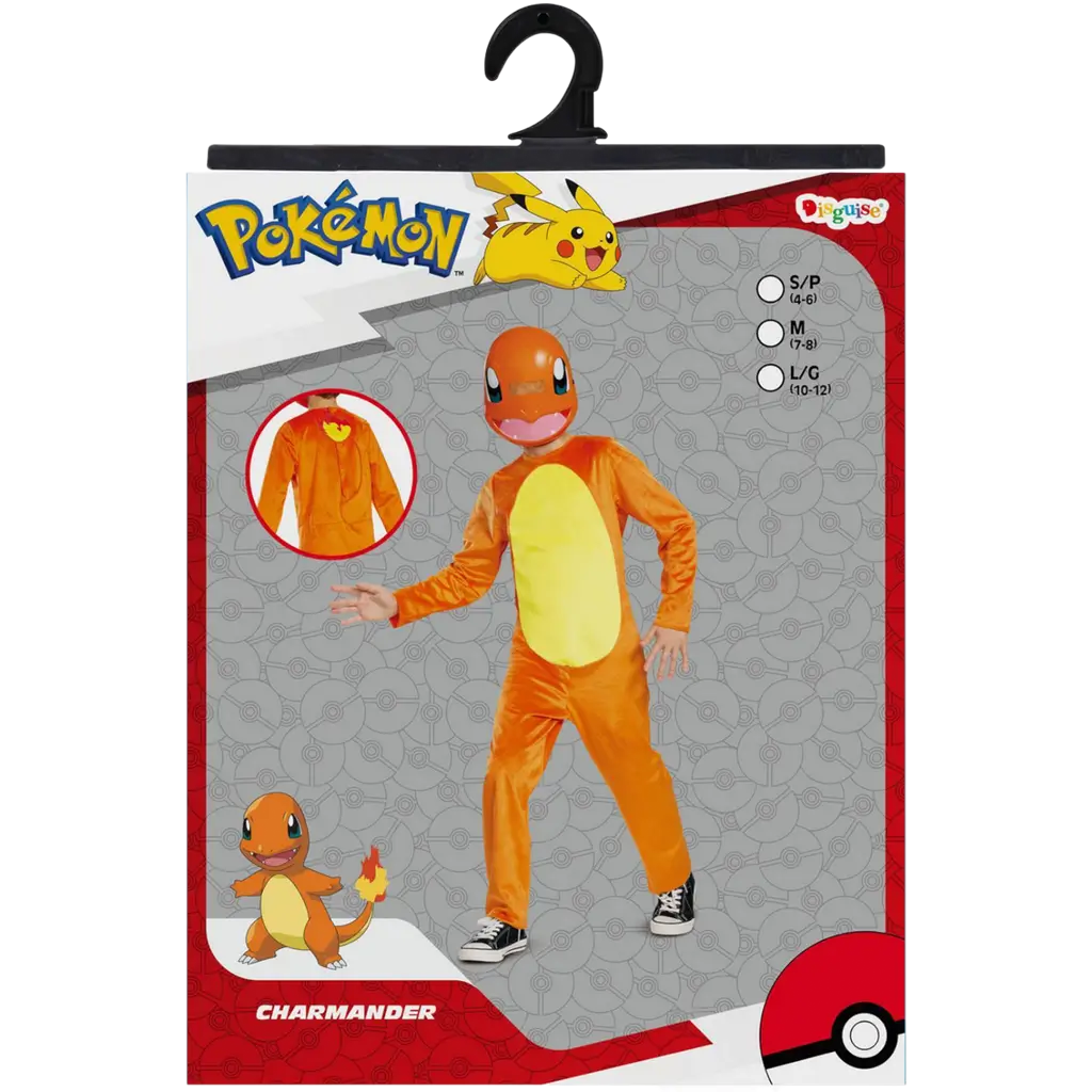 Pokémon™ Salamèche Vermomming Kind 7-8 jaar