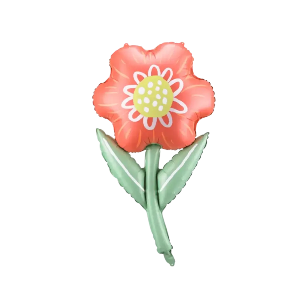 Rode bloem ballon 53x96cm