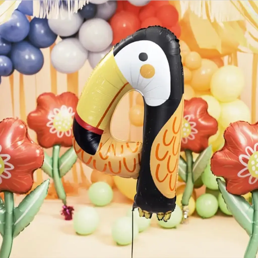 Rode bloem ballon 53x96cm