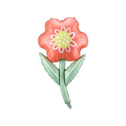 Rode bloem ballon 53x96cm