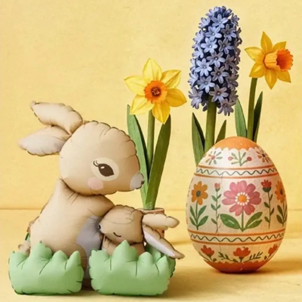 Staande ballon Konijnen 51x60cm