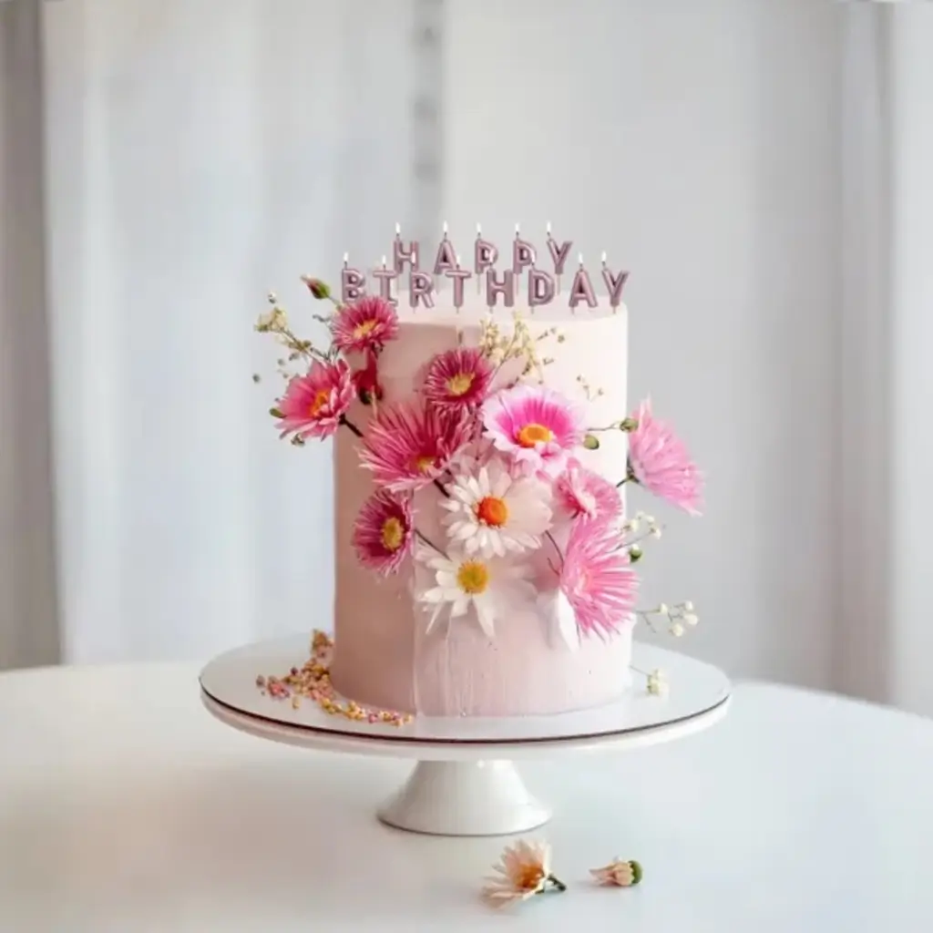 HAPPY BIRTHDAY" Rose Goud Kaars