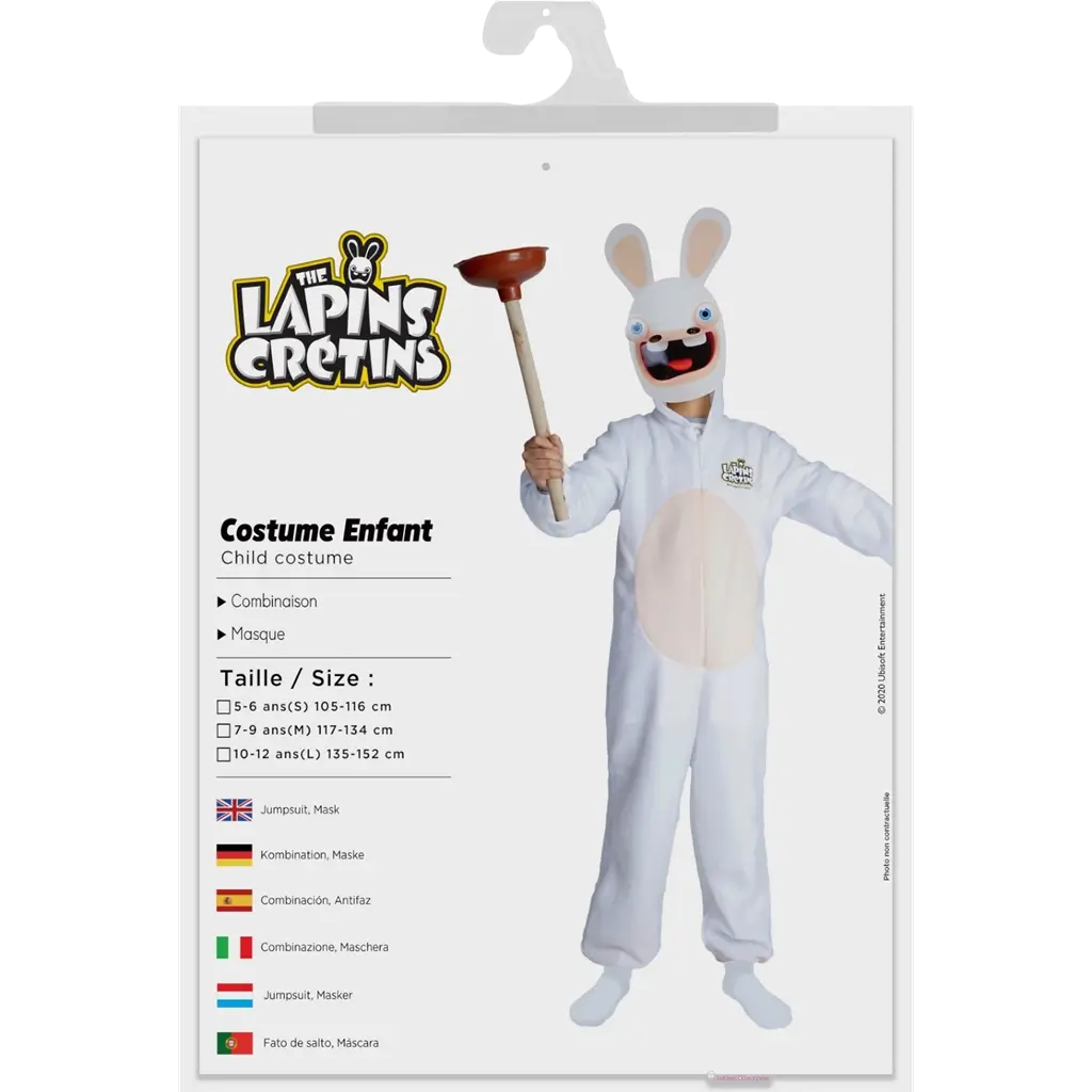 Rabbids™ Vermomming Kind 5-6 Jaar - Kinderkostuum