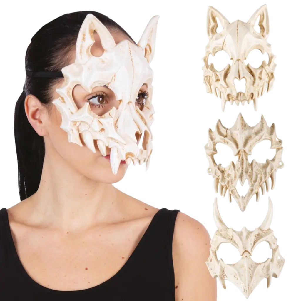 Volwassen dierlijk skeletmasker - willekeurig patroon - Halloween Accessoires