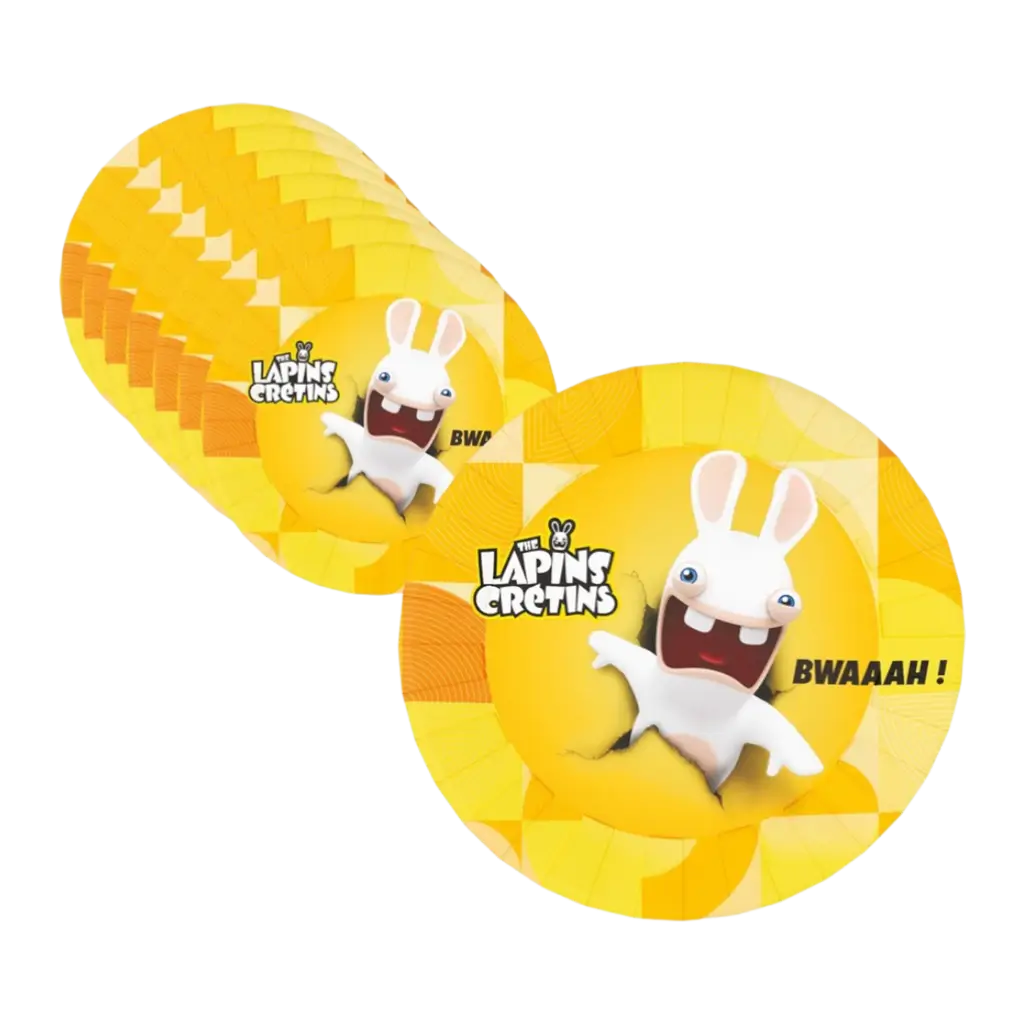 Borden Rabbids™ 23 cm Set van 8 - Verjaardags servies