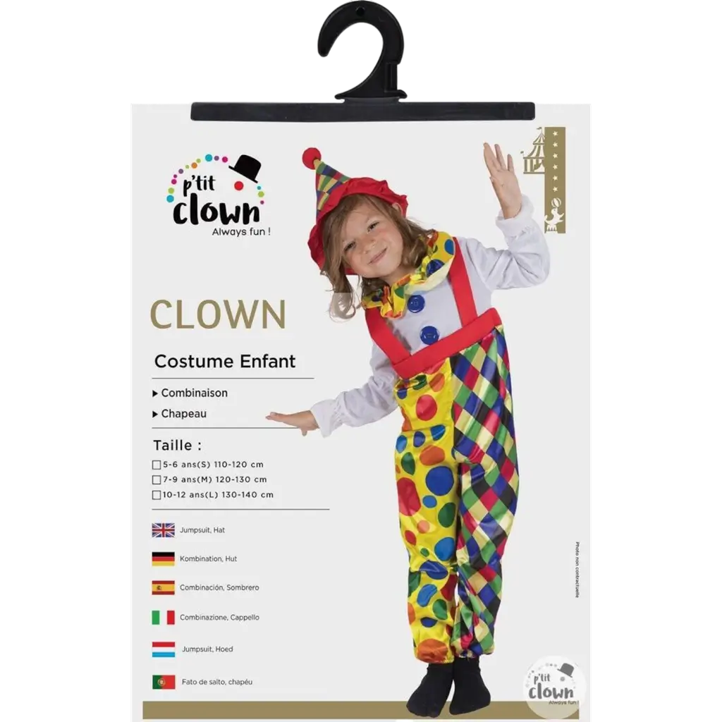 Clownkostuum voor kinderen 5-6 jaar - Clownkostuum