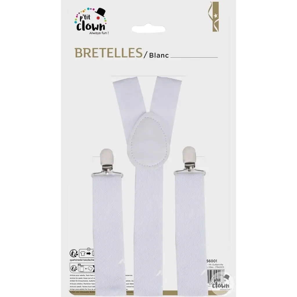 Witte bretels - Verkleedaccessoires voor volwassenen