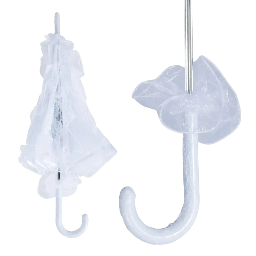 Witte Kanten Paraplu 50 cm - Vermomming Accessoires