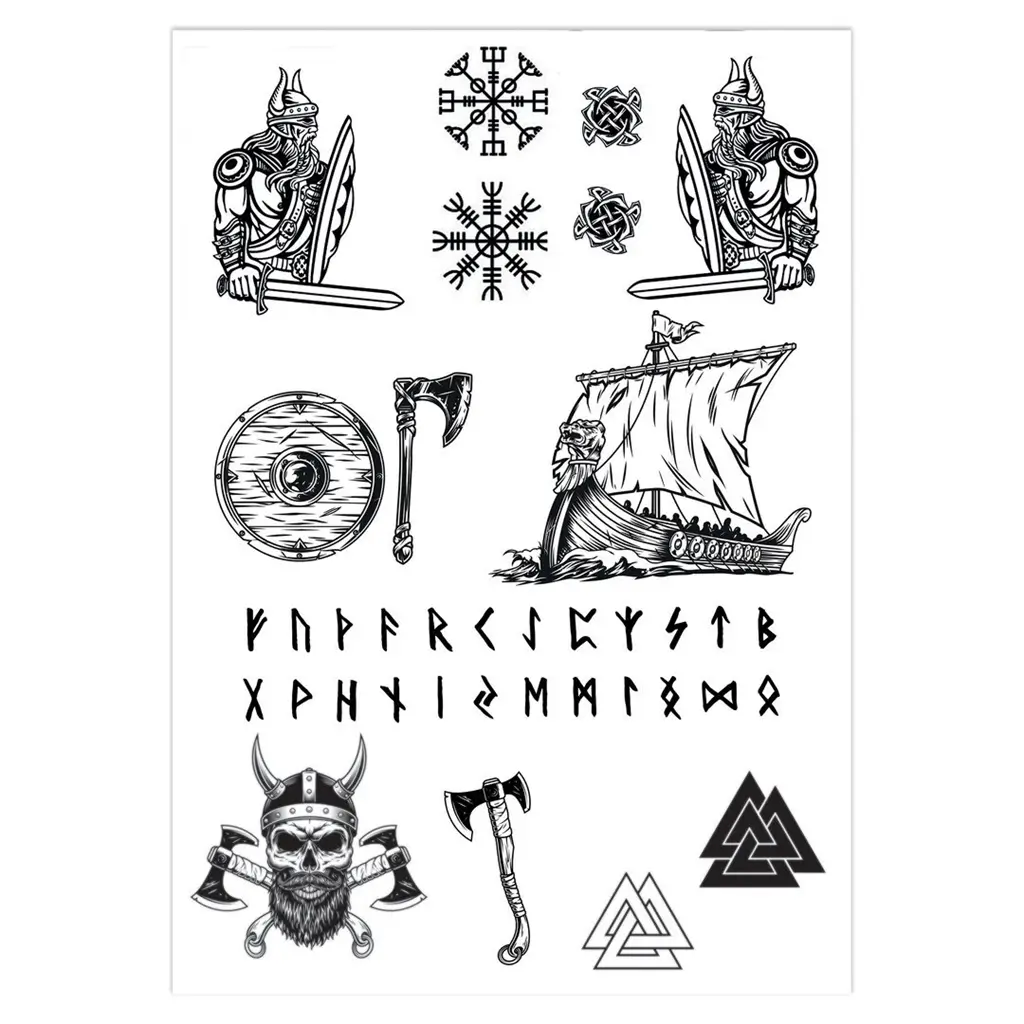 Efemere Vikingtattoos - Verjaardagsaccessoires voor kinderen