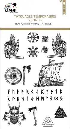 Efemere Vikingtattoos - Verjaardagsaccessoires voor kinderen