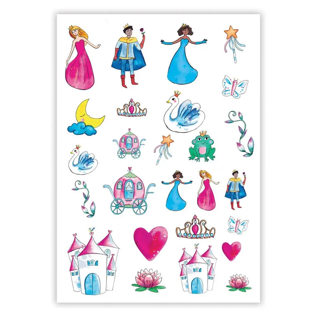 Prinses Ephemeral Tattoos - Verjaardagsaccessoires voor kinderen