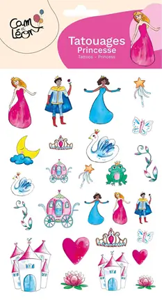 Prinses Ephemeral Tattoos - Verjaardagsaccessoires voor kinderen