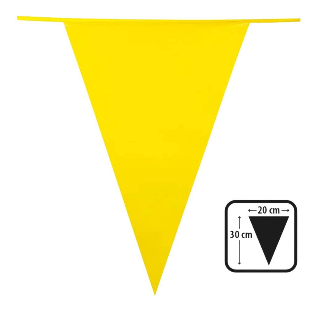 Gele wimpelslinger - Decoratie voor een kinderfeestje Guinguette