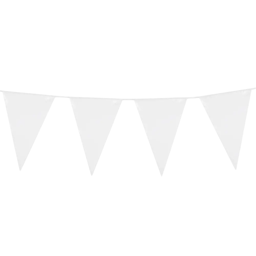 Witte wimpelslinger - Décoration Mariage Baptême Anniversaire