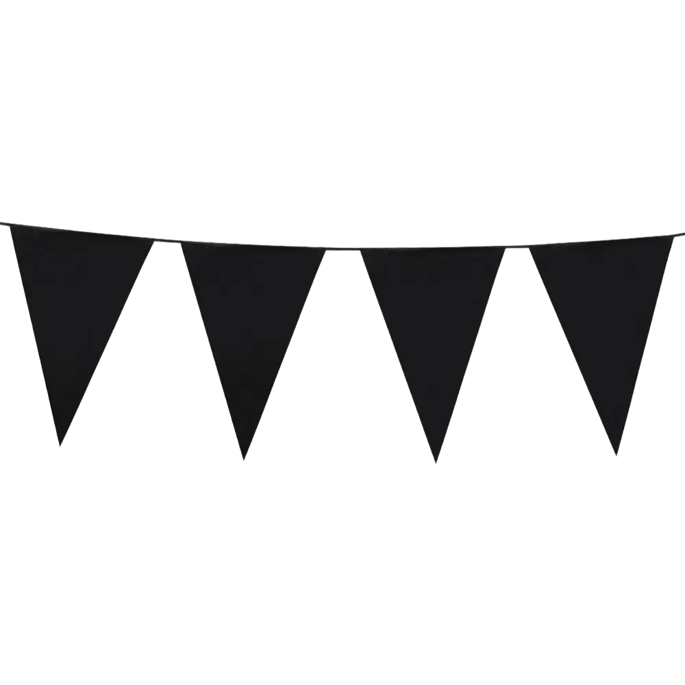 Zwarte vlaggetjesslinger – Chique feestdecoratie
