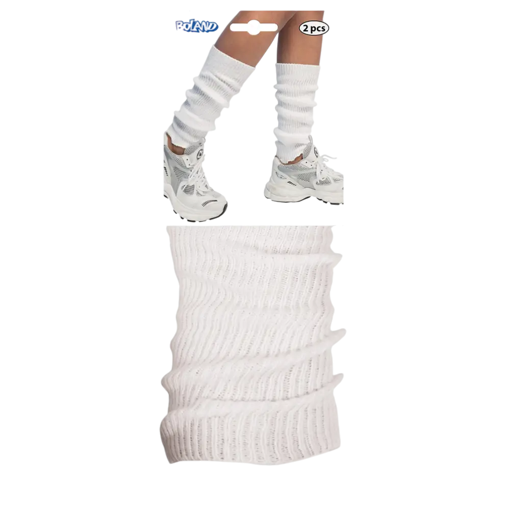 Witte Over-Sokken Beenwarmers - Disco Dans Vermomming Accessoires