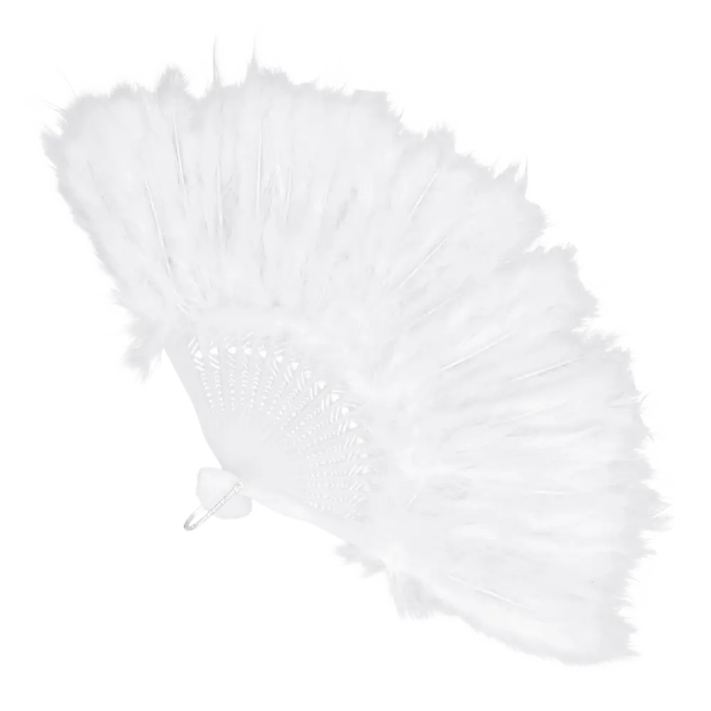 Witte waaier uit de jaren 20 - Charleston Gatsby-accessoire voor dames