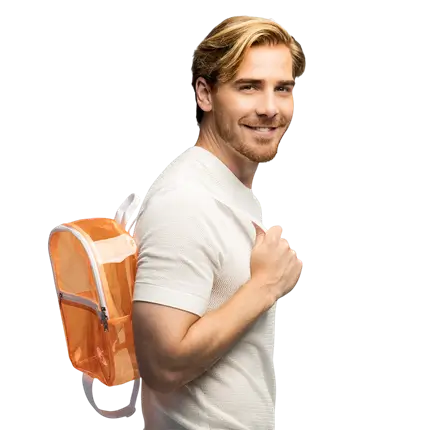 Fluor oranje rugzak - Fluo avond festival accessoire