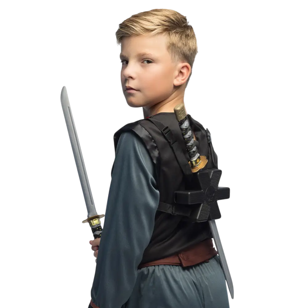 2 Ninja zwaarden kit - jongen Ninja vermomming strijd speelgoed