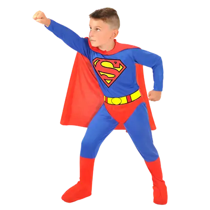 Superman Verkleding voor kinderen van 8-10 jaar - Superheldenkostuum Jongen Carnaval